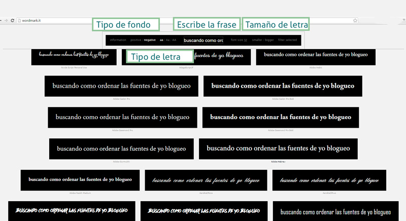 visor de fuentes tipograficas