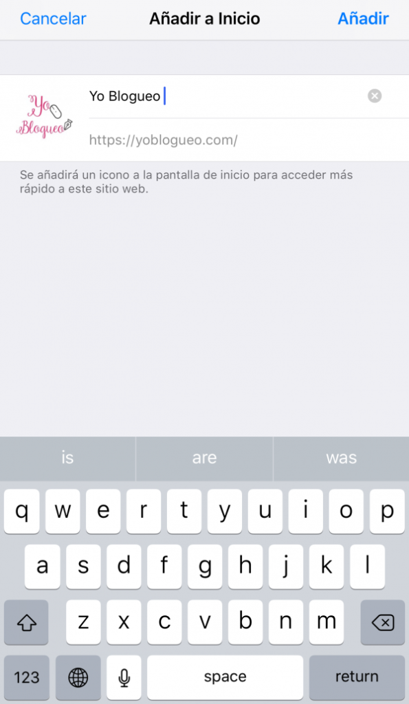 acceso directo a tu blog