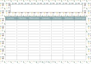 Organizador semanal imprimible