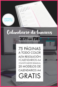 Calendario de plumas 75 páginas + planner + Calendario 2019