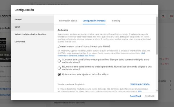 configurar canal ley coppa